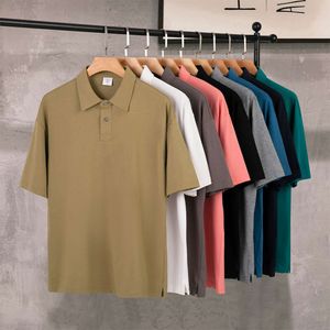 Liet schouderpolo shirt 230G puur katoenen los fitting t-shirt zomer nieuw trendy merk rapel t-shirt voor mannen