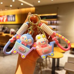 DROPEN Lijmdieren winkelwagentje cartoon schattige sleutelhanger hanger accessoires rugzak poppen hanger