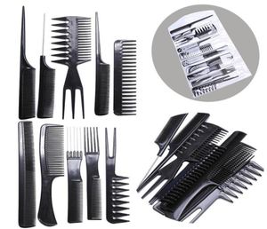 Dropship 10pcs Professional Salon Hair Combs Kits Barber Cutting Peint Cepillos Antistáticos Cepillo para el cabello Terreno de cuidado de cuidado de cabello1404233