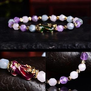 Dropship 2021 Natuurlijke Faceted Purple Crystal Beads Armband Sieraden Charm Vietnamees Pixiu Kleur Verandering Vrouwen Gift Zand A4Z8 Beaded, Strands
