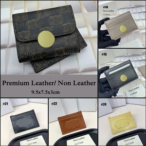 Premium leer/niet-leer modemerk multi-in-één opvouwbare portemonnee dames korte portemonnee portemonnee kaarthouders 9,5x7,5x3cm