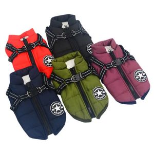 Livraison directe grande veste de chien de compagnie avec harnais hiver chaud vêtements de chien pour Labrador imperméable grand chien manteau Chihuahua bouledogue français O302J