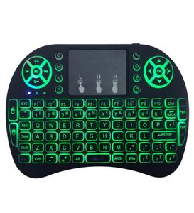 Dropship Mini Rii i8 clavier sans fil 24G Air Mouse télécommande pavé tactile rétro-éclairé pour Smart Android TV Box tablette Pc2970464