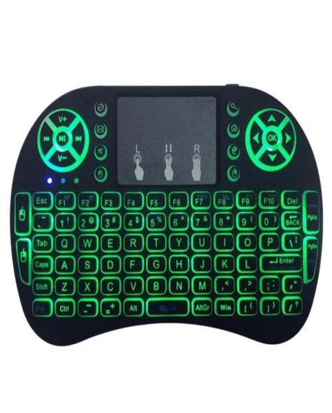 Dropship Mini Rii i8 Clavier sans fil 24g Air Mouse Remote Control Touch Papad Backlit Backlit pour la boîte de télévision Android Smart PC24817247