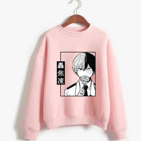 Dropship My Hero Academia Tops Casual manga larga dibujos animados Streetwear hombres ropa Y211118