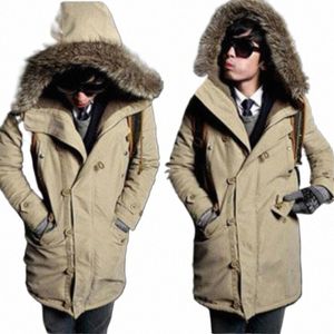 Dropship Pop Nice veste d'hiver hommes épaissir chaud Parkas décontracté Lg vêtements d'extérieur à capuche col vestes et manteaux hommes veste homme C0x0 #