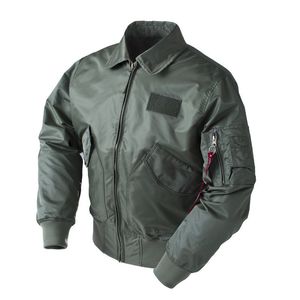 Dropship Táctico Ejército Militar CWU / Bomber Jacket Hombres Vuelo Baseball Top Gun Black Airforce Pilot Flight Wind Breaker LJ201013