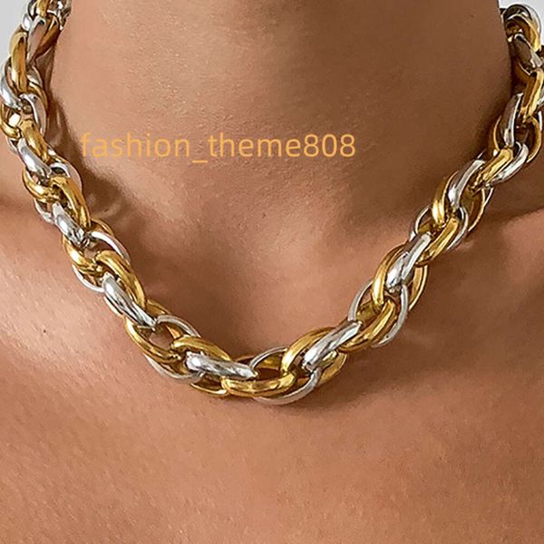 Dropship EE. UU. Moda personalizada barata a granel joyería de acero inoxidable collar chapado en oro cadena por rollo