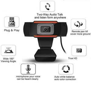 ¡Envío directo! USB 2.0 720P 1080P Grabación de vídeo HD Webcam Cámara web con micrófono Computadora PC Portátil Skype MSN