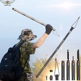 Dropshiping Walking Stick Outdoor Defense Tactical Stick Alpenstock wandelcampingapparatuur Multifunctionele sticks 240422