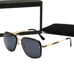 Dropshipping 2022 Lunettes de soleil de marque de luxe de haute qualité Charnière en métal Lunettes de soleil Hommes Lunettes Femmes Verre de soleil UV400 Lentille unisexe avec boîte 6 couleurs