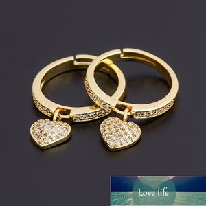 Dropshipping 6 Estilos Anillos de corazón románticos Anillo de bodas de color dorado de moda para declaración femenina Joyería de fiesta de compromiso Precio de fábrica diseño experto Calidad