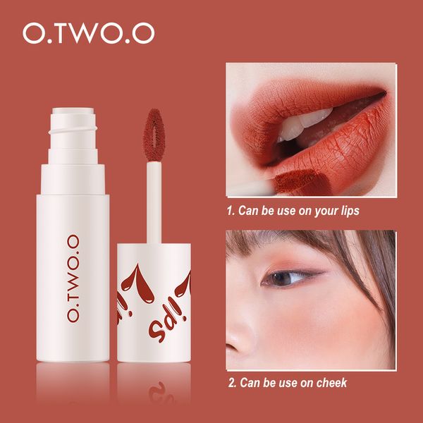 O.TWO.O Velours Mat Brillant À Lèvres 18 Nuances Lèvres Boue Longue Durée Femmes Mode Étanche Teinte Maquillage Cosmétiques Rouge À Lèvres