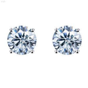 Dropshipping Cheap 925 Sterling Silver Vvs Blue Color Gra Certificate Moissanite Boucles d'oreilles Stud