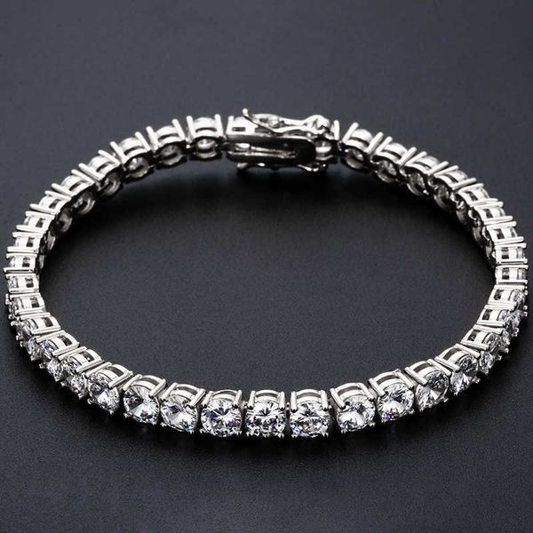 Livraison directe prix usine bijoux de mode 5mm plaqué or laiton Zircon Cz diamant Tennis Bracelet pour hommes femmes