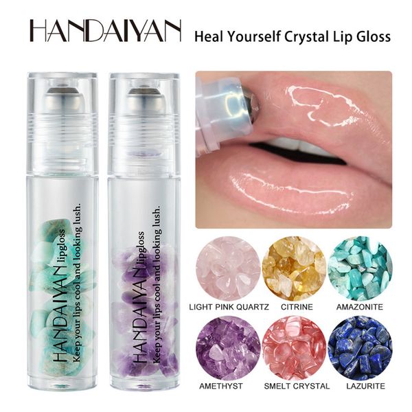 Dropshipping HANDAIYAN bola de cristal brillo de labios hidratante bálsamo labial glaseado invierno otoño nutritivo cuidado del aceite de labios hidratante