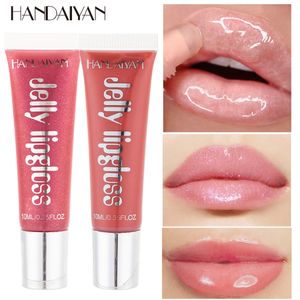 Dropshipping handaiyan jelly lèvre brillant hydratant hydratant brillant paillette liquide à lèvres à lèvres clairs à lèvres de beauté