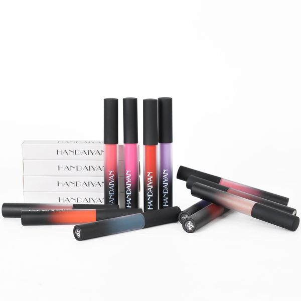 Dropshipping HANDAIYAN Rouge À Lèvres Mat Velours Liquide Rouge À Lèvres Cosmétiques Nude Rouge Brillant À Lèvres Étanche Longue Durée Teinte À Lèvres Lipgloss 12 Couleurs