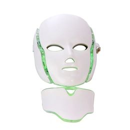 Dropshipping LED-verlichting Photon Therapie Schoonheid 7 Kleur PDT Facial Hals Masker Elektrische Gezicht Huidverzorging Machine Verjonging met Microcurrent