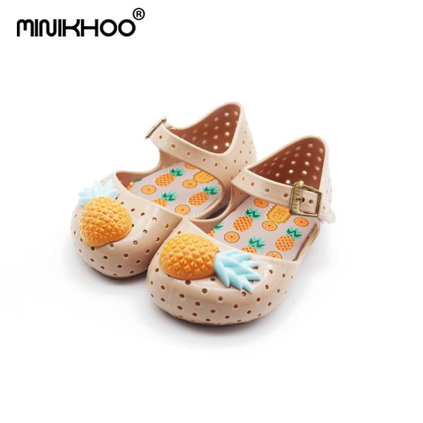 Dropshipping Mini Melissa Enfants Chaussures Mignon Ananas Fille Gelée Sandales FURADINHA VII Jelly Sandales Bébé Melissa Sandales 201113