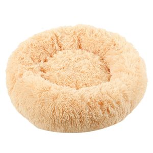 Dropshipping Lits pour animaux de compagnie pour chien chat longue peluche douce et chaude Accueil Animaux Lit de couchage profond XS / S / M / L / XL / XXL Taille Chiens Canapé rond LJ201028