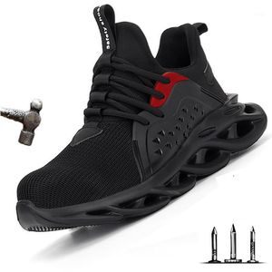 Laarzen Drop Stalen Neus Mannen Veiligheidsschoenen Werk Sneakers Vrouwen Plus Size 36-48 Ademend Outdoor ROXDIA merk RXM1641