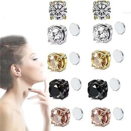 Boucles d'oreilles magnétiques en Super Zircon pour femmes, Clip d'oreille, Moissanite de neige, bijoux à la mode, sans trous, prix de gros, livraison directe