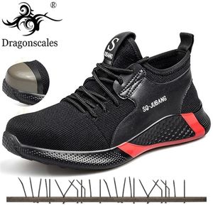 Drop Work Crevaison Preuve Steel Toe Safety Boot Soft Light Tennis Travail Indestructible Chaussures pour hommes Femmes Y200915