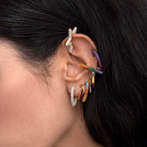 Dropshopping boucles d'oreilles à visser à clipser unique arc-en-ciel étoile oreille os pince à la mode pas de boucle d'oreille percée femme