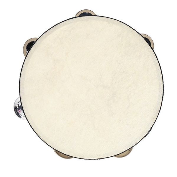 Tambour 6 pouces tambourine cloche à main tenue tambourine birch métal jingles kids école musicale jouet ktv fête percussion jouet navire de mer 5018 q2