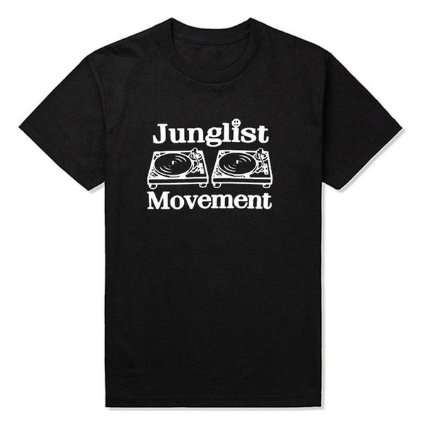 Drum and Bass-camisetas giratorias para discotecas, cubiertas de música DNB para hombre, camisetas con movimiento Junglist, camisetas de algodón con cuello redondo para hombre, camisetas 2613