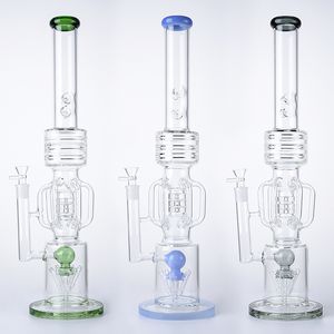 Drum vat perc Slited Raket Percolator Hookahs Straight Type Style Recycler Bongs Water Pijp met Glazen Kom Olie DAB Rigs 14mm Vrouwelijk gewricht Dikt Glas WP2121