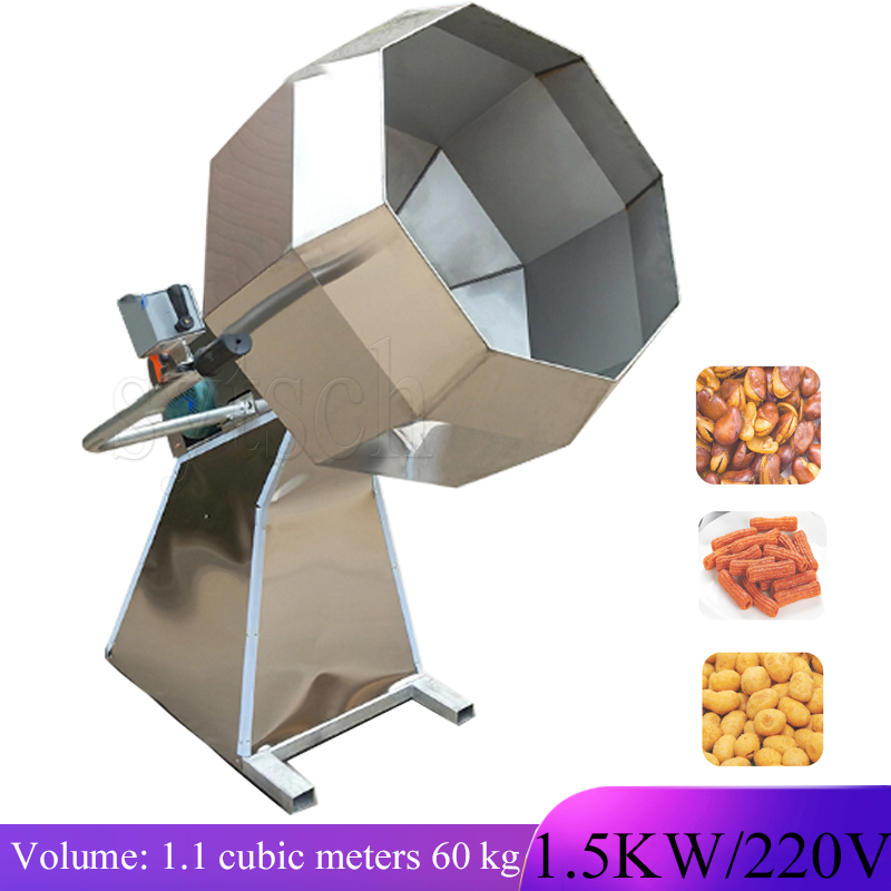 Drum Mixing Equipment Snack Food Seasoning Coating Flavoring Machine Stainless Steel Octagonal Potato Chips Flavor Mixer