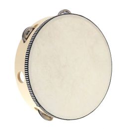 Drum Tambourine Bell Hand Held Tambourine Birch Metal Jingles Kids School Musical Toy KTV Party Percussion Toy 6inch 7inch 8inch 10inch