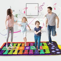 Batterie Percussion 4 Styles Double Rangée Multifonction Instrument De Musique Tapis De Piano Infant Fitness Clavier Jouer Tapis Jouets Éducatifs Pour Enfants 230311