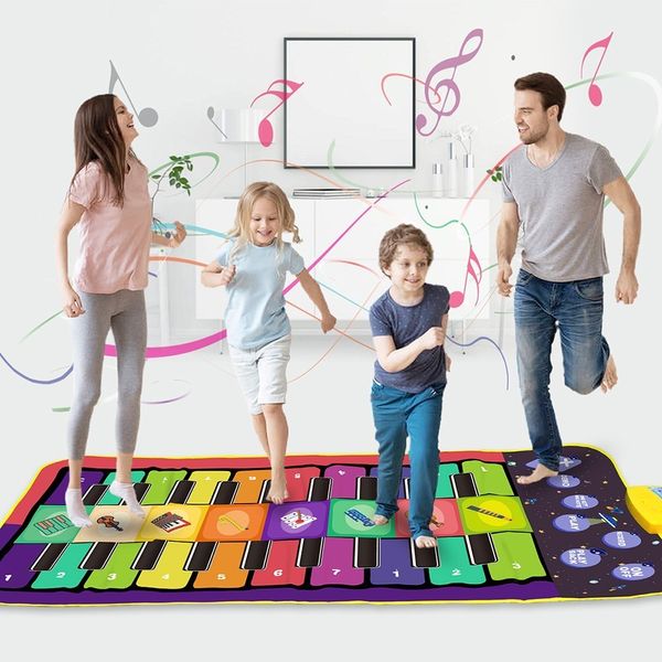 Batterie Percussion 4 Styles Double Rangée Multifonction Instrument De Musique Tapis De Piano Infant Fitness Clavier Jouer Tapis Jouets Éducatifs Pour Enfants 230615