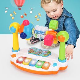 Batterie Percussion Bébé Rotatif Musique Piano Jouets Table D'activité Enfants Jouet Éducatif Avec Son Léger Bébé Jouets Musicaux Cadeau D'anniversaire De Noël 230410