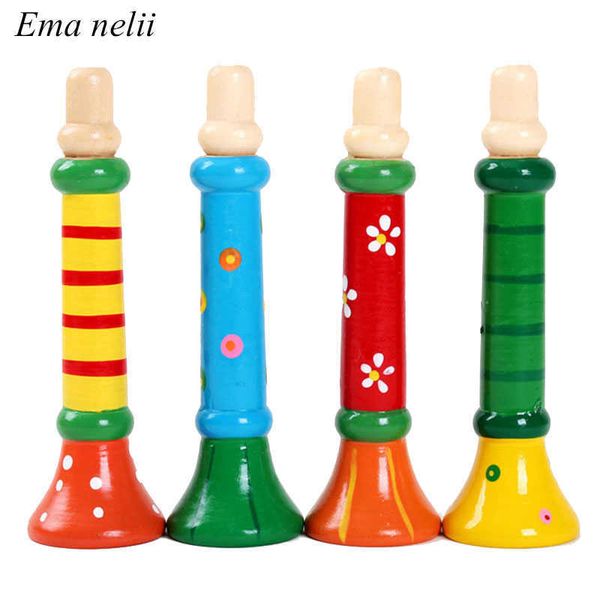 Tambours percussion chaude bébé bois petit corn horloque instrument de musique toys enfants coloré de développement intellectuel jouet vocal pour enfants cadeau