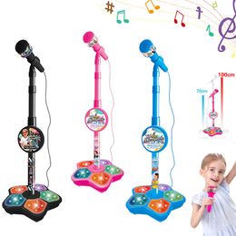 Batterie Percussion Microphone pour enfants avec support Karaoké Chanson Instrument de musique Jouets BrainTraining Jouet éducatif Cadeau d'anniversaire pour fille garçon 230605