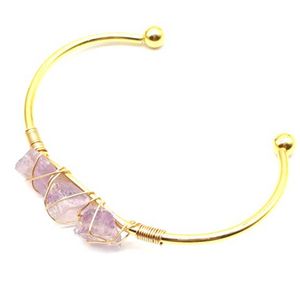 Druzy edelsteen manchetarmband voor vrouwen meisjes handgemaakte gouddraad geweven lift van boom genezen chakra kristal vriendschap armband charmes sieraden