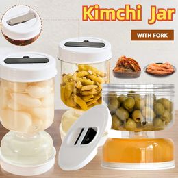 Droge en Natte Dispenser Augurken Pot Kimchi Organizer Augurk Olijven Zandloper Komkommer Container voor Keuken Voedsel 240116