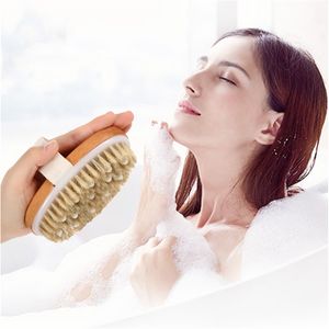 Brosse corporelle de brossage à sec avec des poils naturels doux Les nœuds de massage exfoliants doux améliorent la circulation KDJK2112