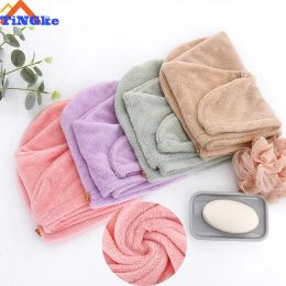 Sombrero seco Mujer absorbente absorbente toalla de pelo seco para el cabello