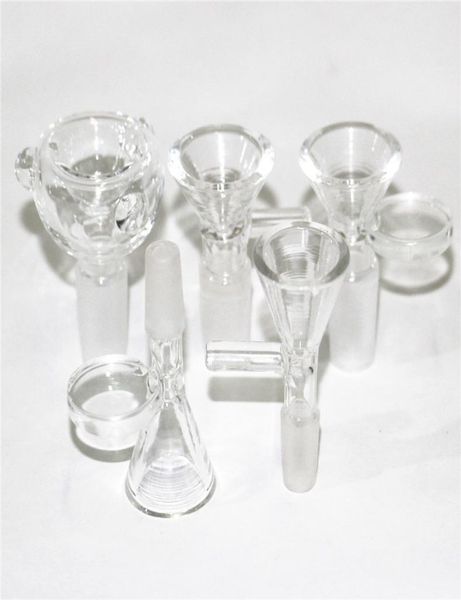 Cuencos de vidrio con portaobjetos de hierba seca, cachimba de 10 mm y 14 mm con recipiente de filtro de copo de nieve para Bongs, cuencos para fumar Ash Catcher6323353