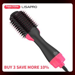 Séchoir lisapro 2 po en 1 sèche-cheveux en un pas et volumizer les cheveux lisseur brosse chaude brosse coiffure coiffure coiffure beauté et style de santé