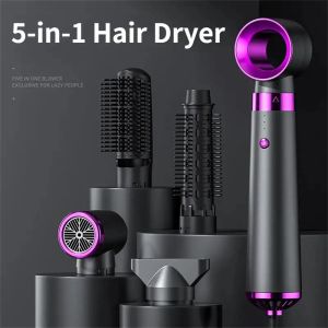 Sèche-linge Nouveau 5 en 1 Sèche-cheveux électriques Sècherie chaude Brosse à air chaud Multifinection Clainer Ion Ion Curler Blow Dryer Style Tyle Tool