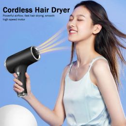 Secadora secadora de cabello portátil 2600má Secador de cabello lónico sin inalámbrico 40/500W USB recargable potente 2 engranajes para viajar a casa dormitorio