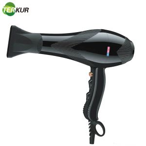 Sèche-linge Salon professionnel sèche-cheveux Sécheur chaud et froid 3000W puissant 6 engrenages 1 bouton de refroidissement soufflant rapidement avec 1 buse