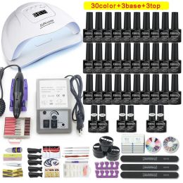 Dryers 120W/54W UV Lamp Nagel Set Manicure Kit 30/20 Kleurgel Varnish Set Nagelboor Hine Kit Nagelverlengingsset Nagelkoekgereedschap