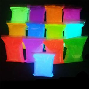 Drogers 14 kleuren acryl verf gloed in de donker goud gloeiende verf lichtgevende pigment fluorescent poeder schilderen voor nagelkunstbenodigdheden